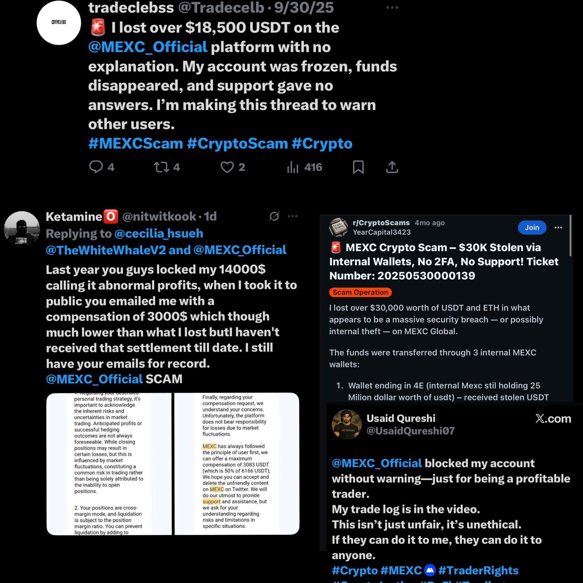 Mystral X 帳戶指責 MEXC 高管凍結 1000 萬美元資金