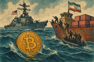El ejército de EE. UU. retiene un barco iraní en el golfo de Omán; el precio de Bitcoin cae con rapidez a 74.000 dólares