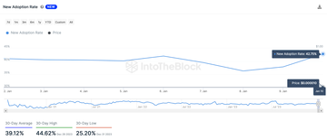 Shiba Inu (SHIB) New Adoption Rate vs. Price