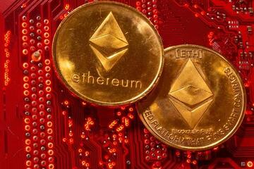 Ethereum cotiza en números rojos, un 10% menos