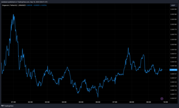 Dogecoin price chart from Tradingview.com (Elon Musk biography)