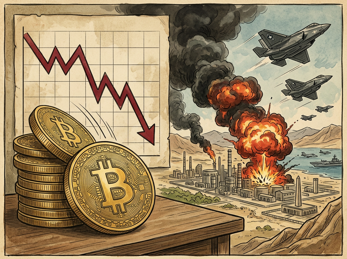 США два дня подряд наносили авиаудары по Ирану, а цена BTC в течение дня опускалась до 61 524 долларов