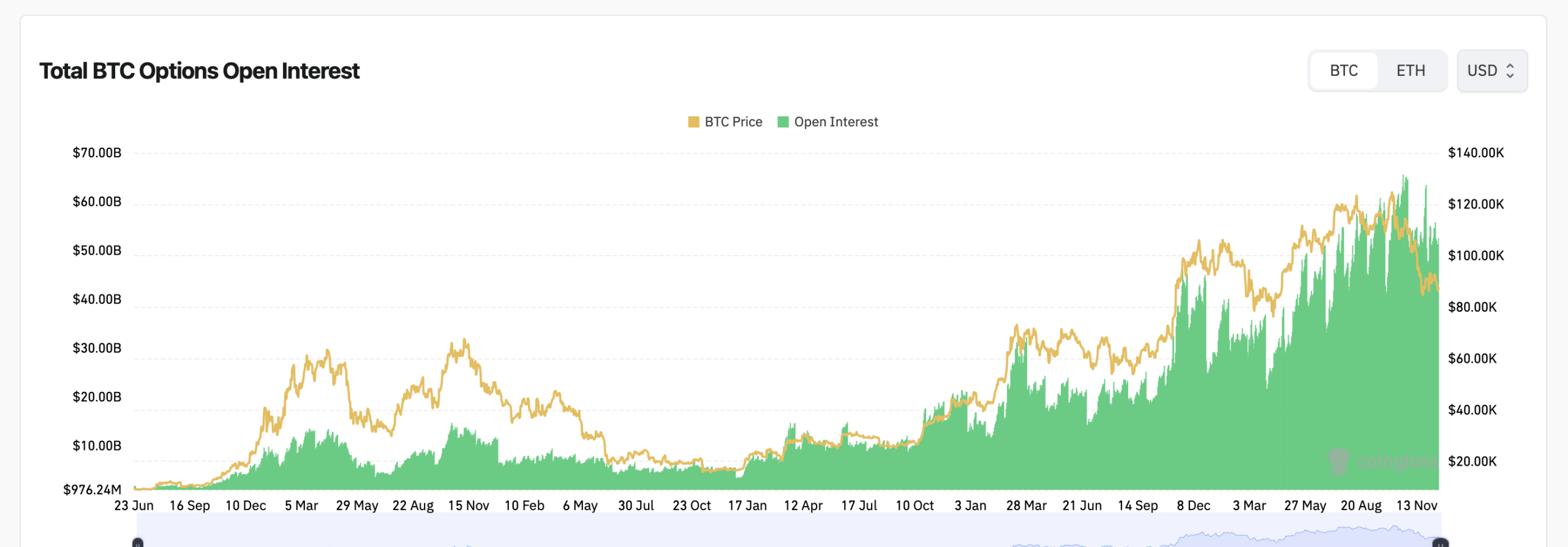 Bitcoin options open interest on Dec. 17, 2025
