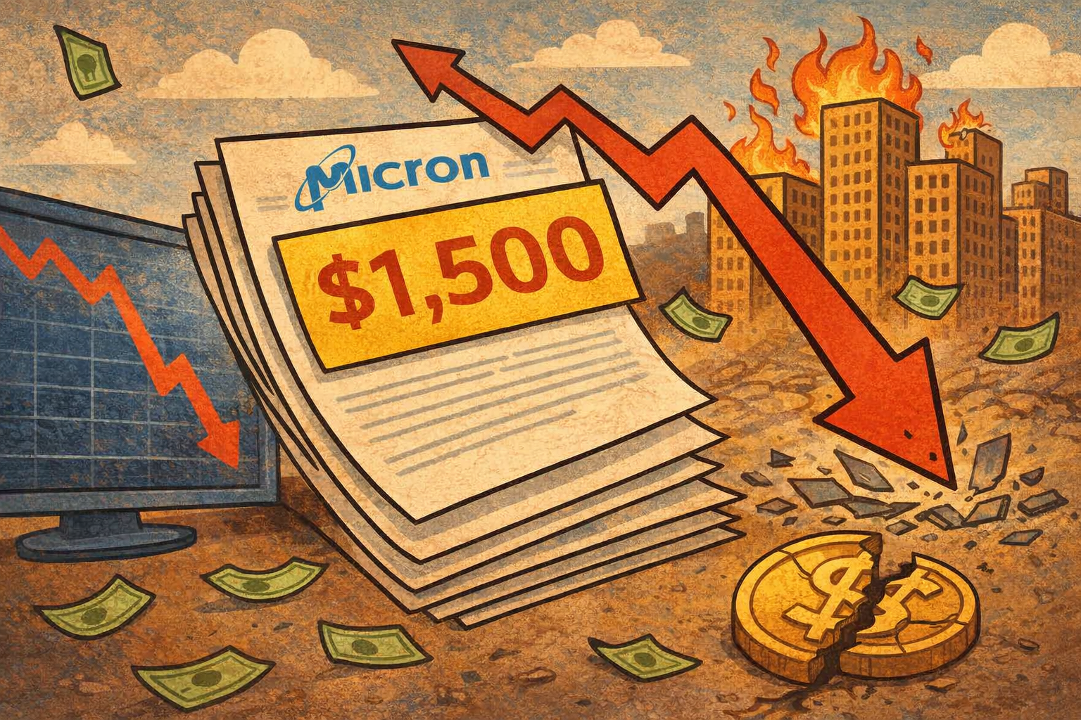 يرفع بنك أوف أمريكا السعر المستهدف لسهم ميكرون إلى 1500 دولار، لكن السهم يتراجع بدلاً من الصعود بنسبة 10%