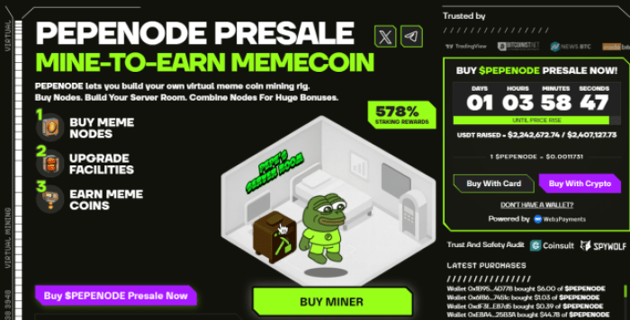 $PEPENODEのマイニングエコシステムとプレセール番号