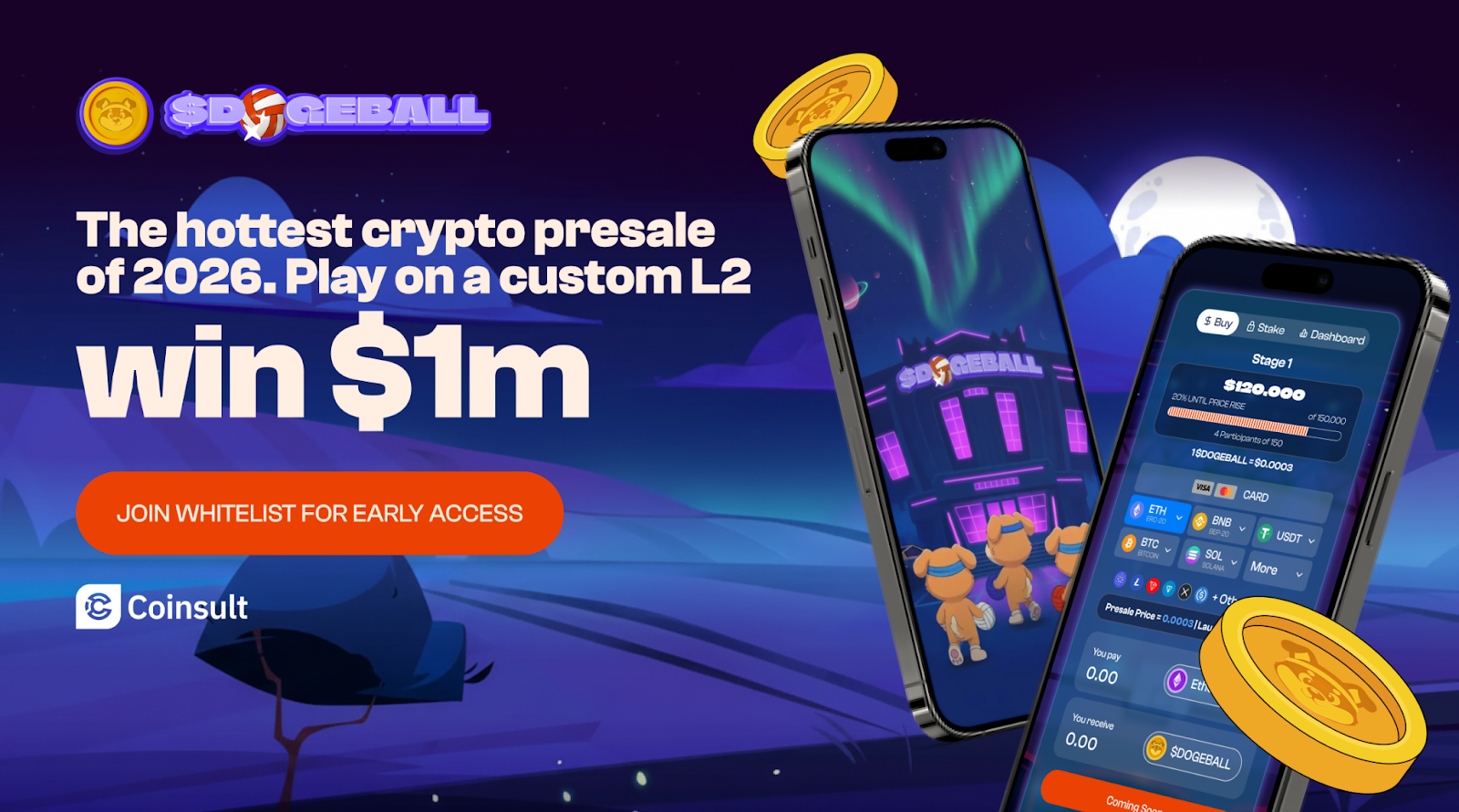 Meta Descripción: ¿ApeCoin o DOGEBALL? Explora la mejor moneda meme para 2026 mientras DOGEBALL abre su lista blanca de preventa con un L2 en vivo, juego real y $1M bote de premios.