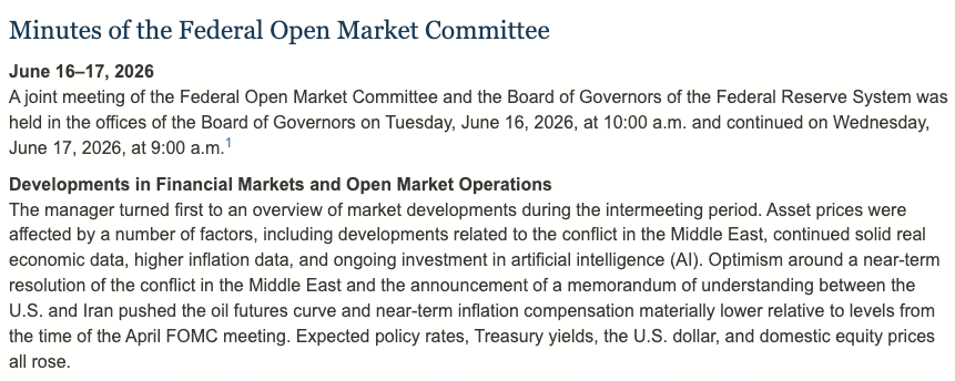 FOMC 6月會議紀要
