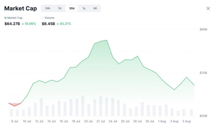 ミームコインの時価総額