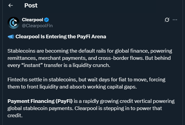 ClearpoolFinによるツイート
