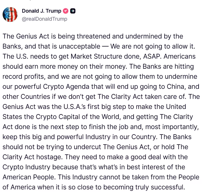 CLARITY Act debate intensifies as Trump and Dimon diverge on crypto rules - 2