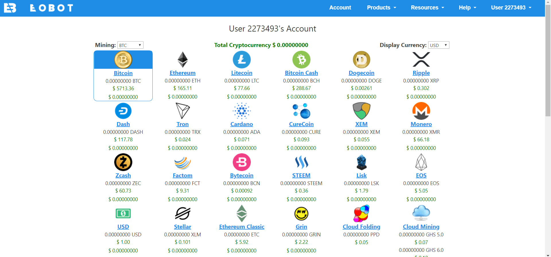 Eobot DOGE mineração