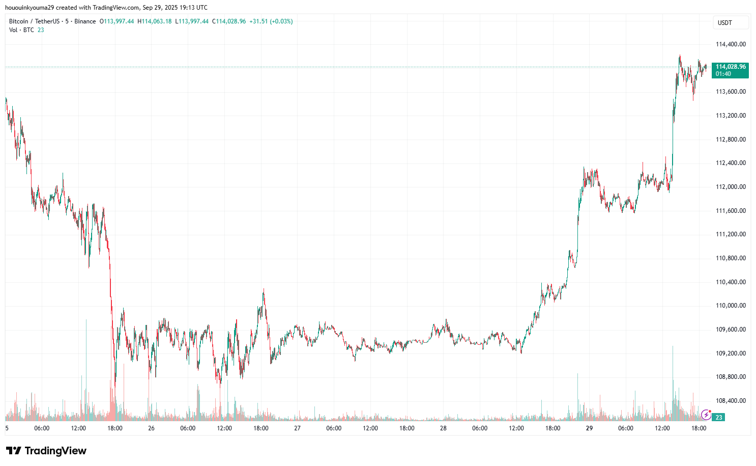 ビットコイン価格チャート