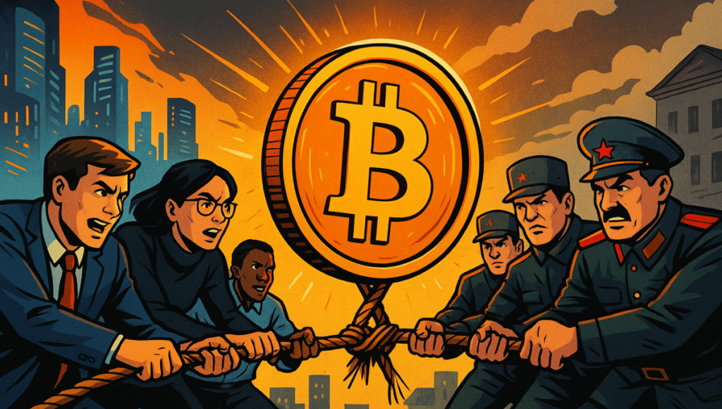 ロシアの官僚と暗号ユーザーが巨大なビットコインコインを巡って綱引きをしています。
