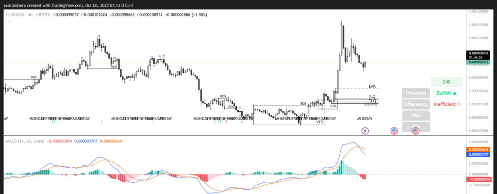 FLOKI / USD 4Hチャート