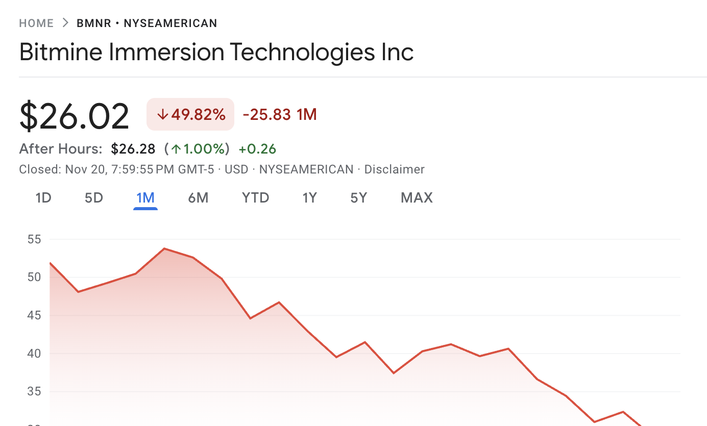 BitMine株価パフォーマンス