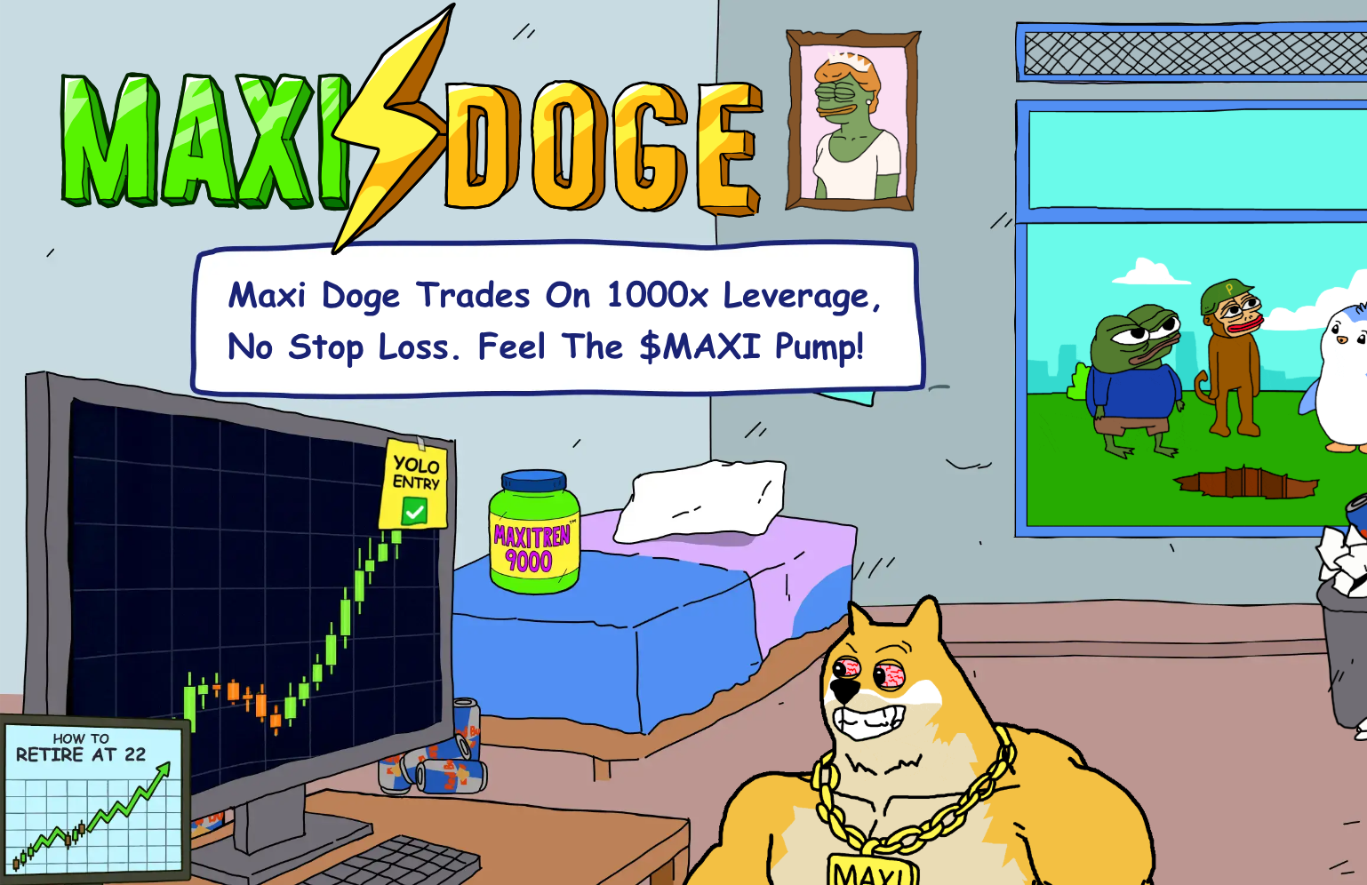 その精神を説明するMaxi Dogeのランディングページ