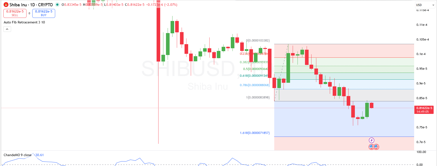 柴犬テクニカルチャート