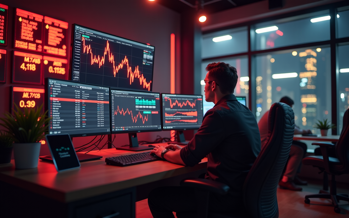 AI generated trader at trading desk