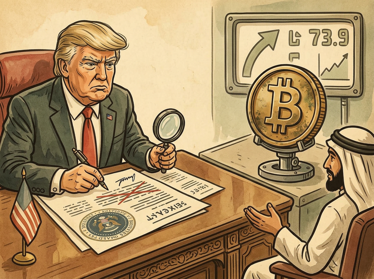 Trump meminta amandemen ketentuan MOU gencatan senjata AS-Iran, Bitcoin sedikit menguat hingga 73.900 dolar AS