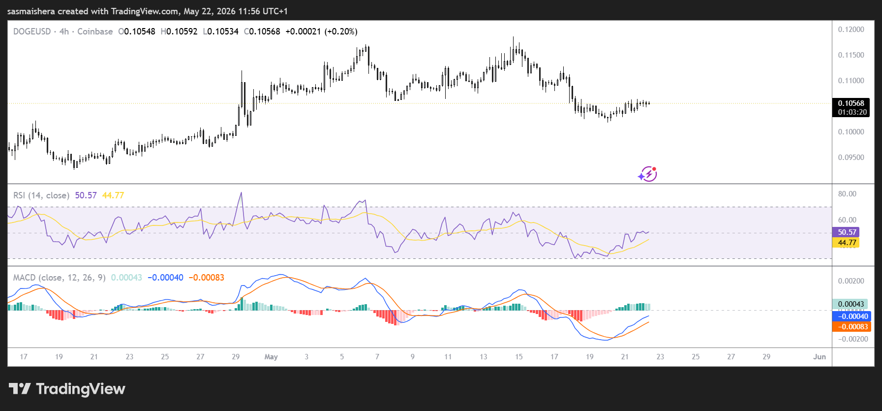 DOGE/USD 4H Chart