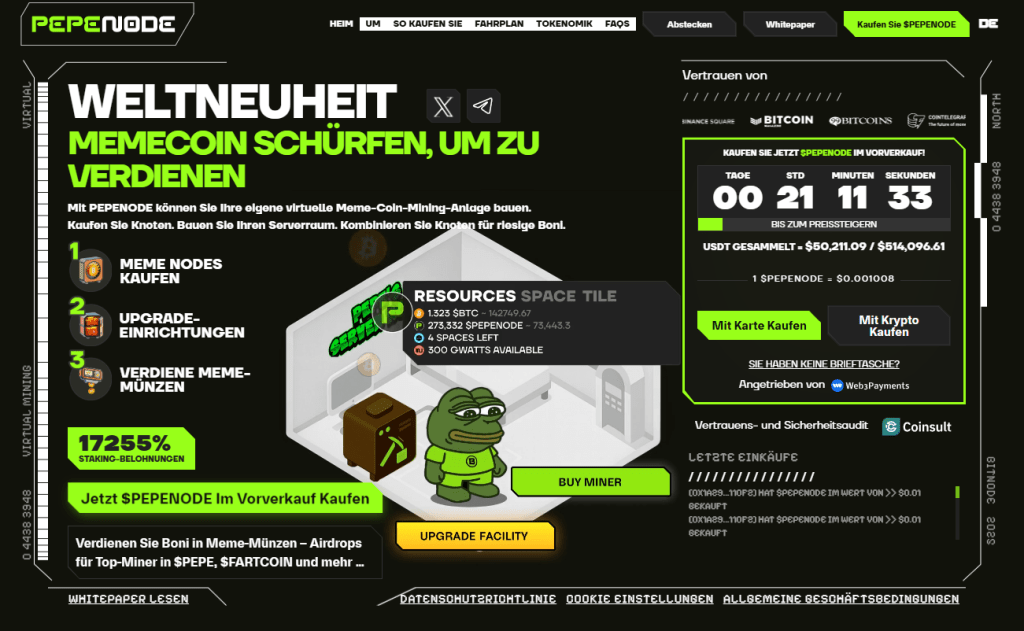 PepeNodeビットコインマイニング