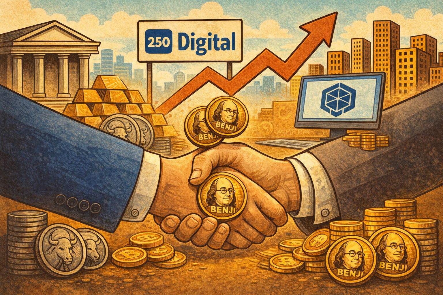 フランクリン・ダンプトンが250 Digitalを買収し、初めてBENJIトークンで大規模な金融買収を決済