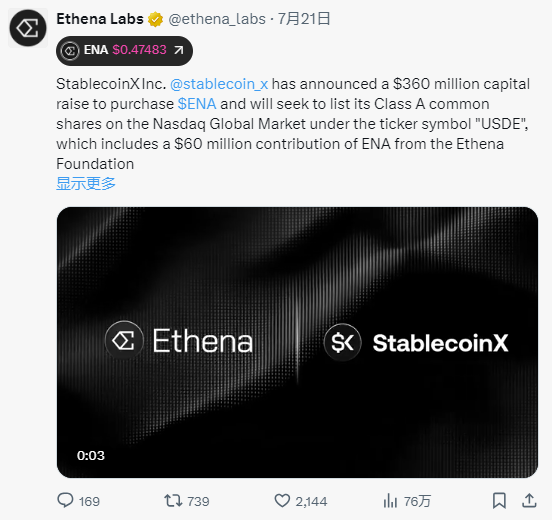 费用开关,ENA币价起飞的牛市"猛药"