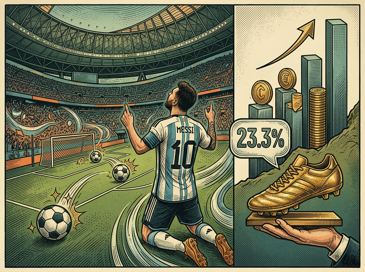 Messi lập hat-trick ngay ở trận mở màn World Cup, xác suất giành Găng vàng của Polymarket tăng lên 23,3%