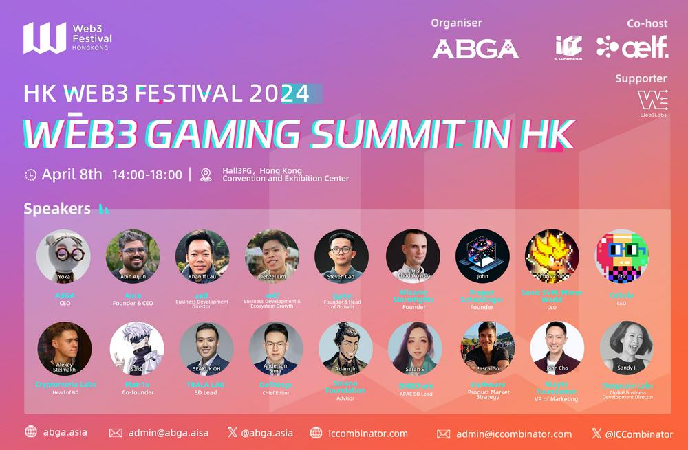 开启Web3 游戏新纪元:ABGA携手ICC及aelf举办Web3 Gaming Summit in Hong Kong