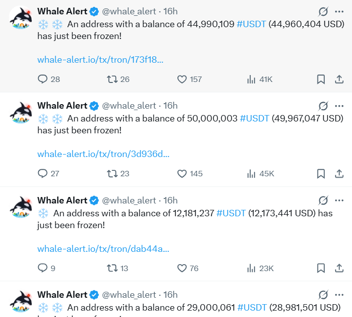 Tether's USDT Stablecoin Freeze.