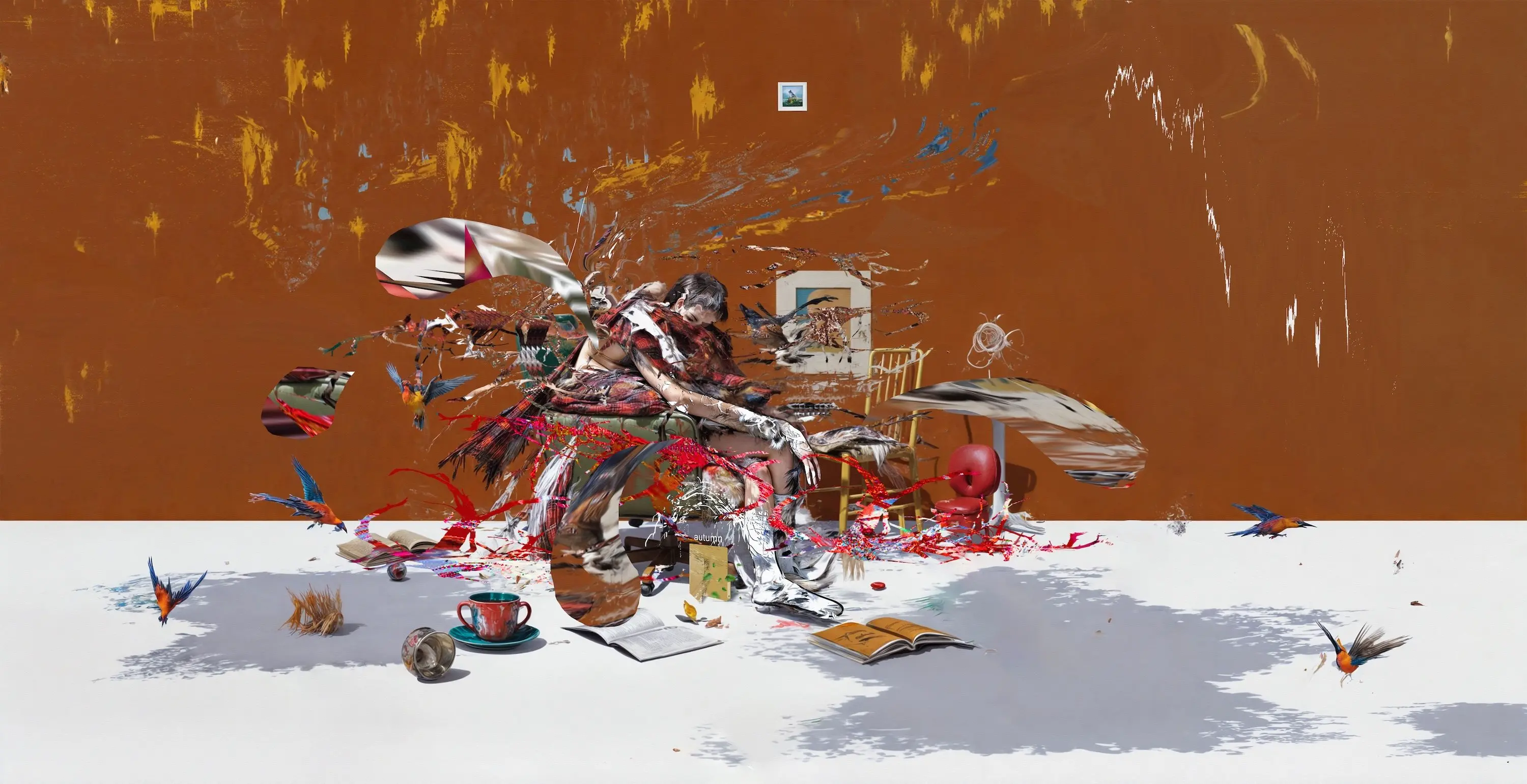 Ilya Bliznets, ‘Autumn’, 2025, AI, デジタルペインティング、コラージュ | 出典: Art on Tezos