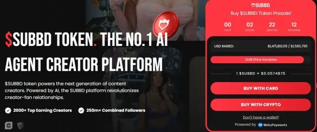 SUBBD Token's presale numbers.