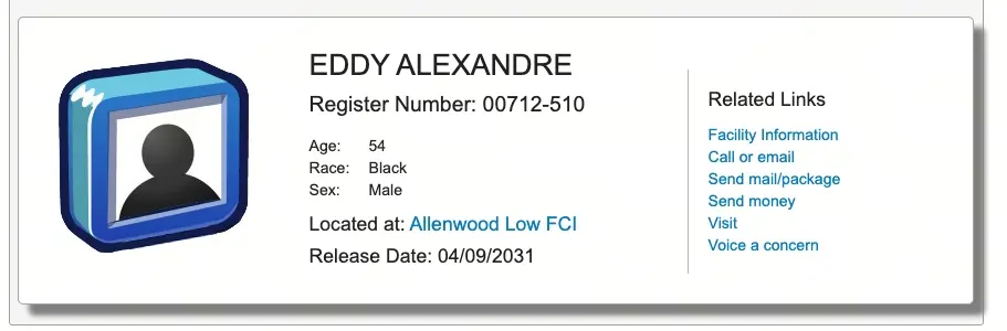 Eddy Alexandre服刑