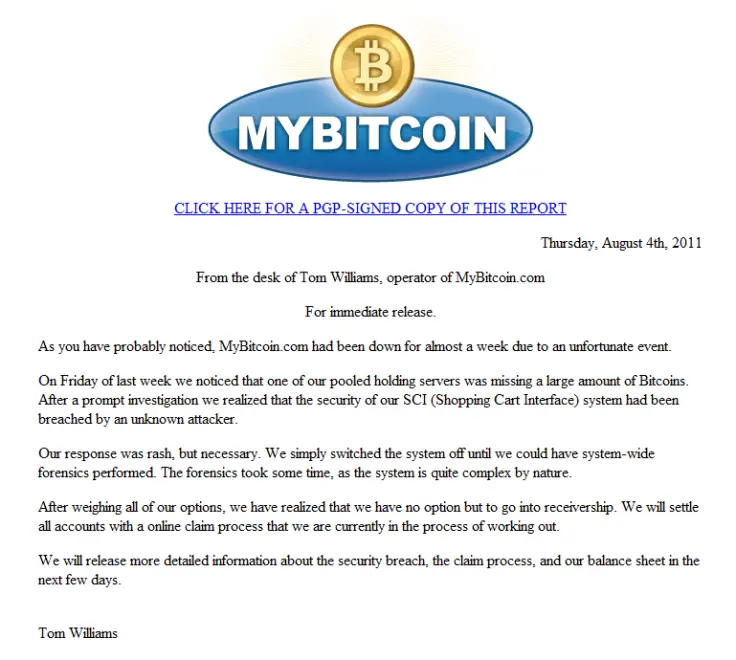 MyBitcoinの声明 | 出典: Ki Young Ju on X