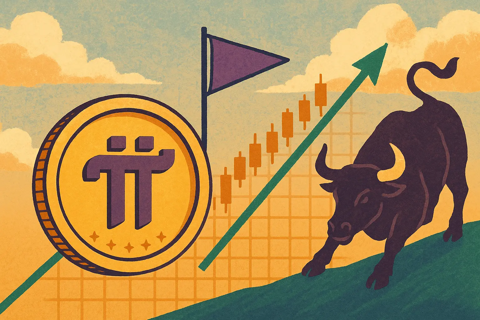 Pi Network bullish flag pattern emerges