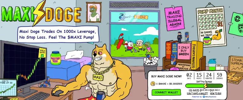 Situs web presale Maxi Doge.