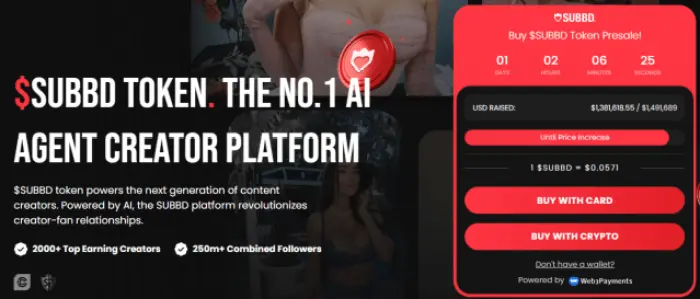 SUBBD Token’s presale numbers and ecosystem.