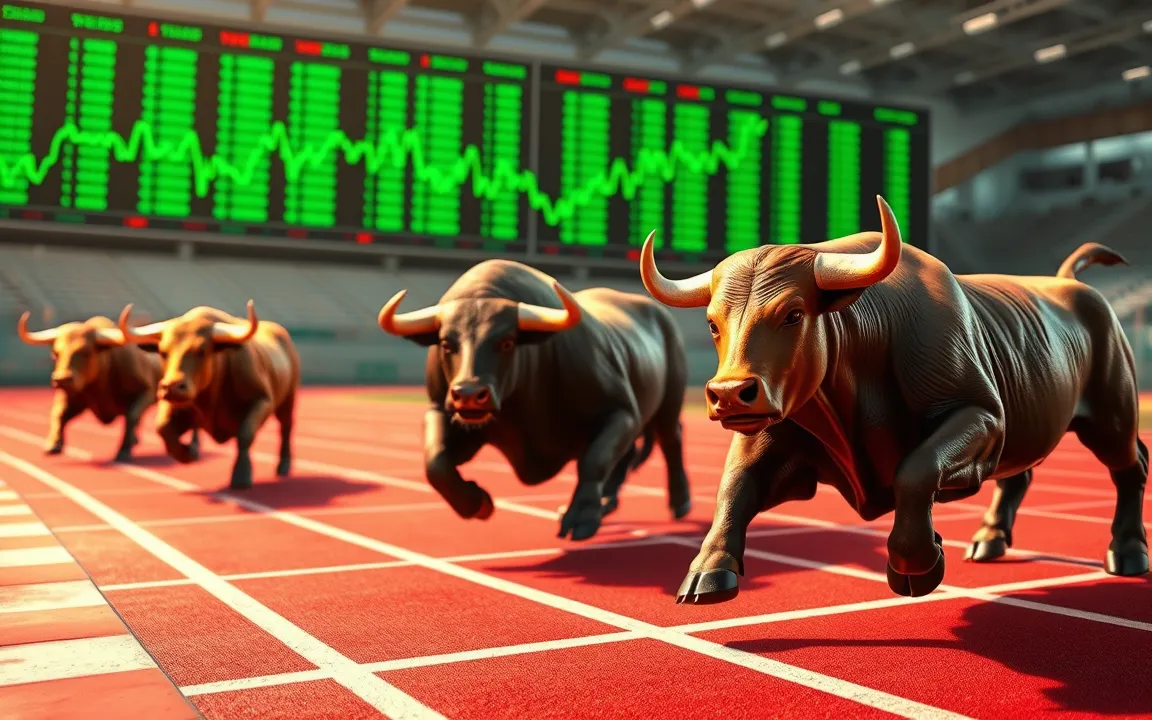 صورة مولدة بالذكاء الاصطناعي لثيران سوق الأسهم