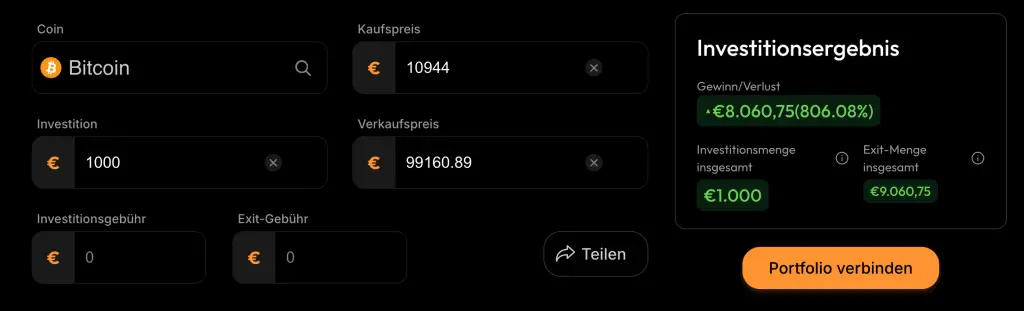 Bitcoin : Gain dun investissement de 1000 euros sur 5 ans