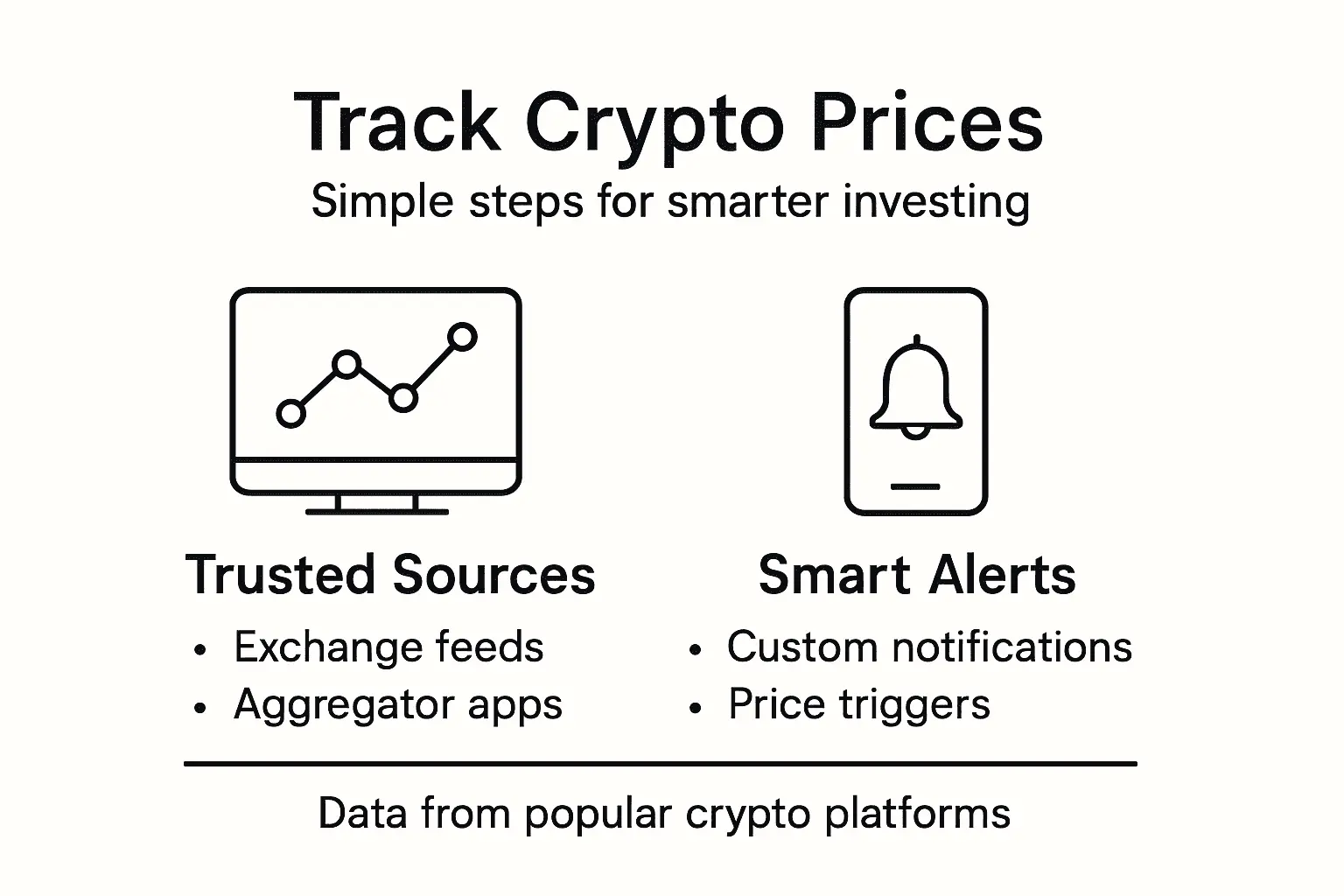 Infographic of crypto price tracking steps