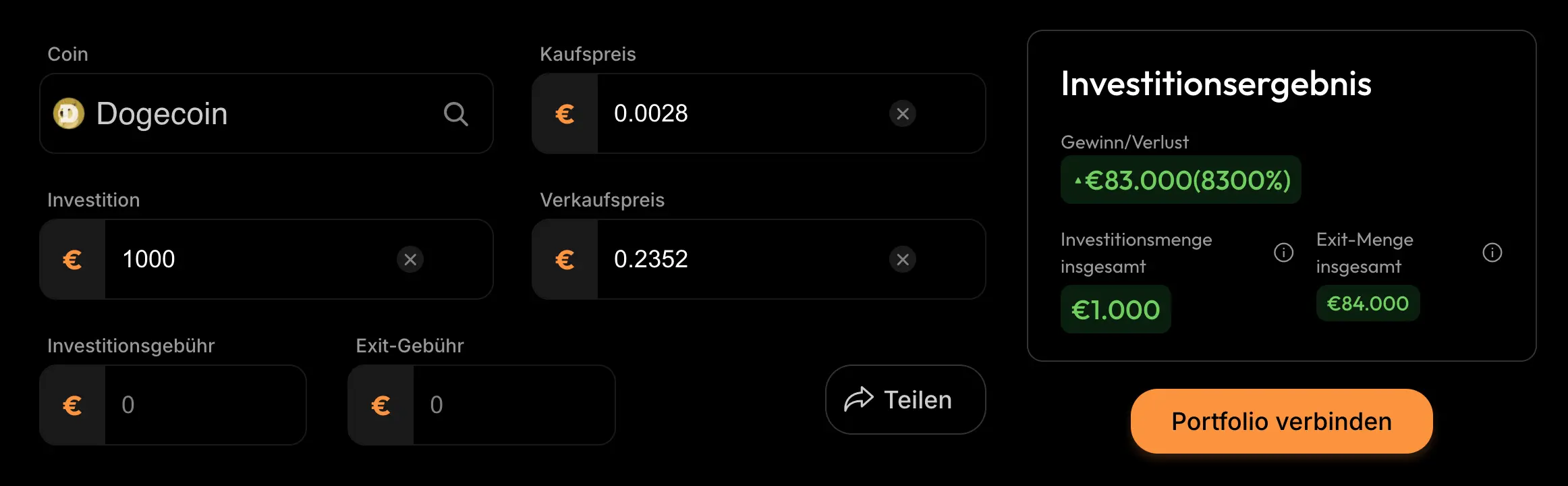 Dogecoin : Gain potentiel après 5 ans avec un investissement de 1000 Euro