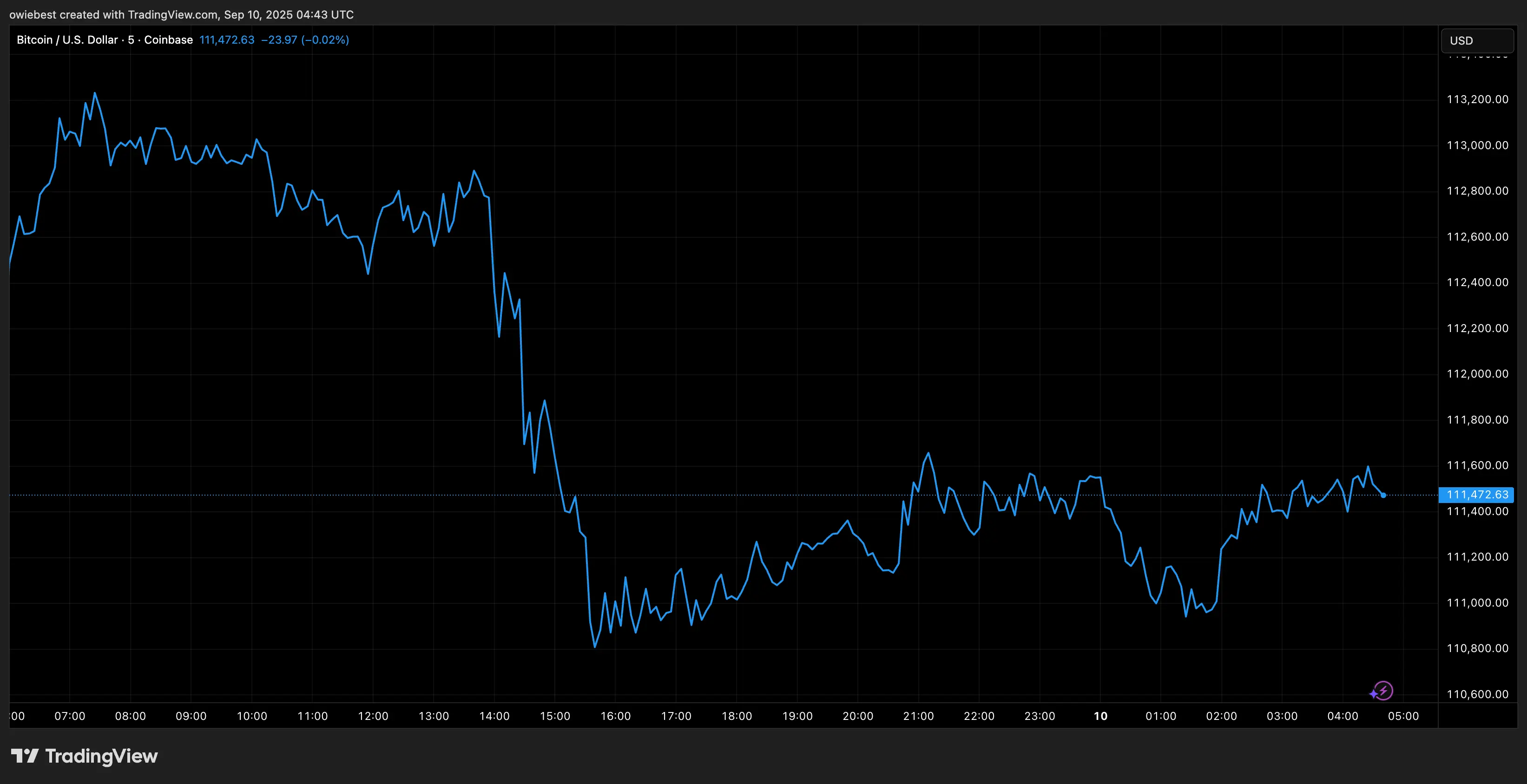 Gráfico de preços do Bitcoin do TradingView.com