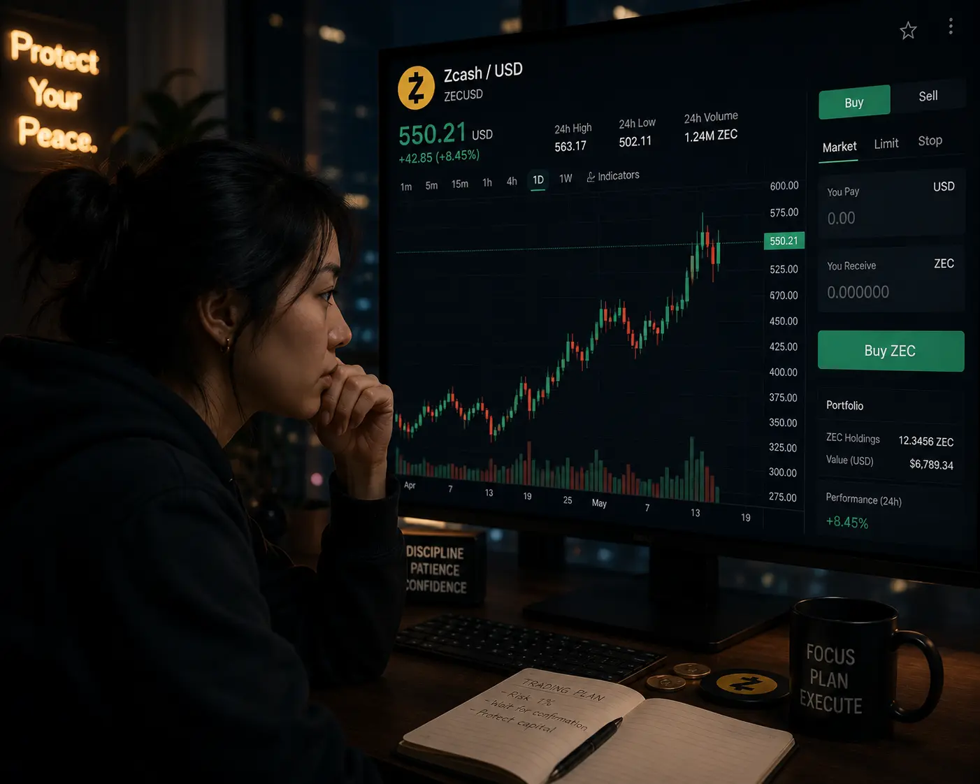 Zcash continues to hold above the $534 support level