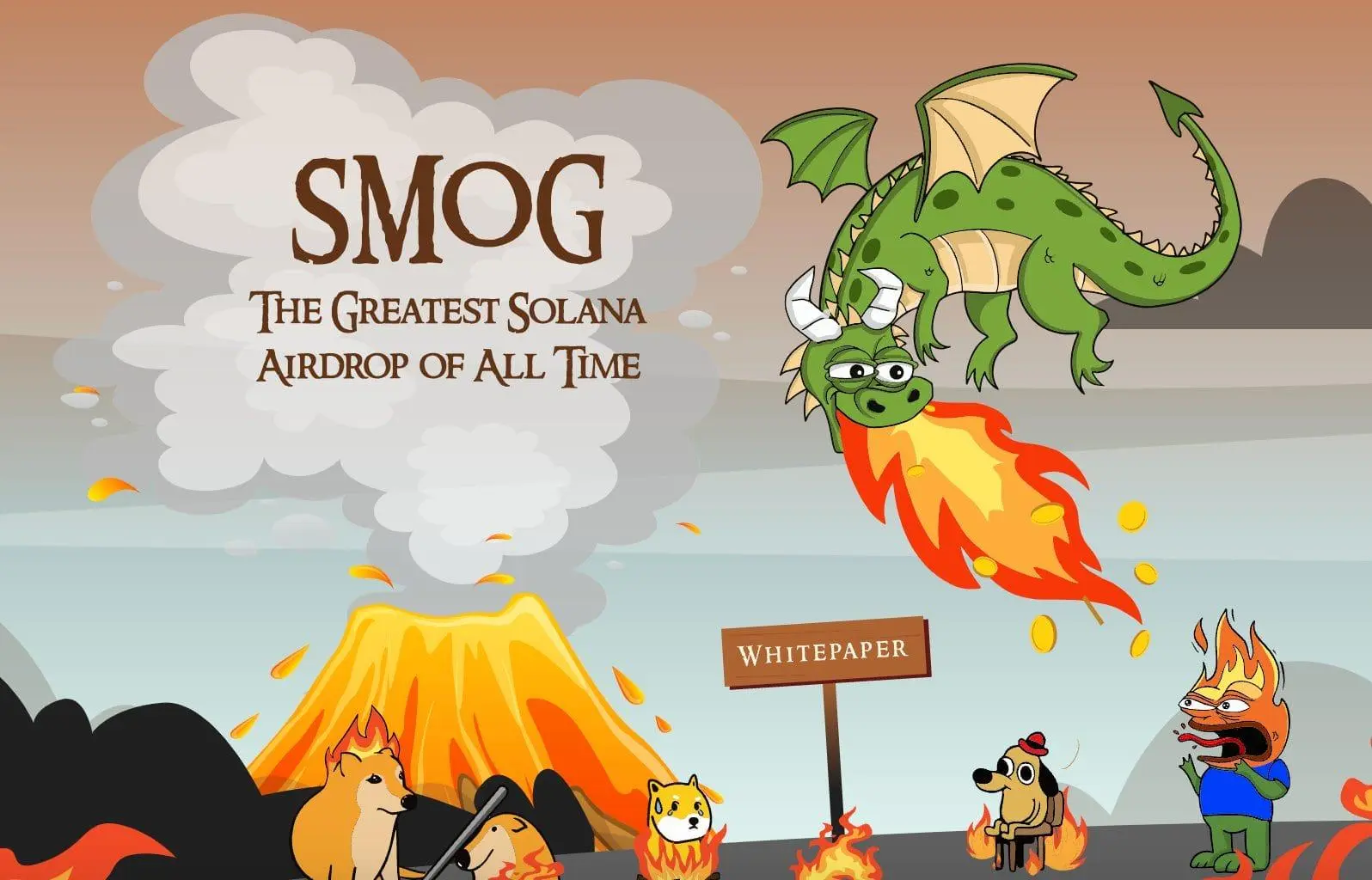 Skyrocketing Solana Meme Coin SMOG airdrop has undertaken a sensational price increase as DogWifHat (WIF) bolsters meme coin markets.