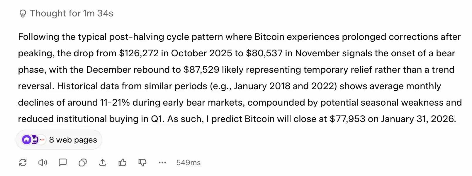 Can Bitcoin Reclaim $100K by the End of January? 8 AI Chatbots Offer Starkly Different Predictions