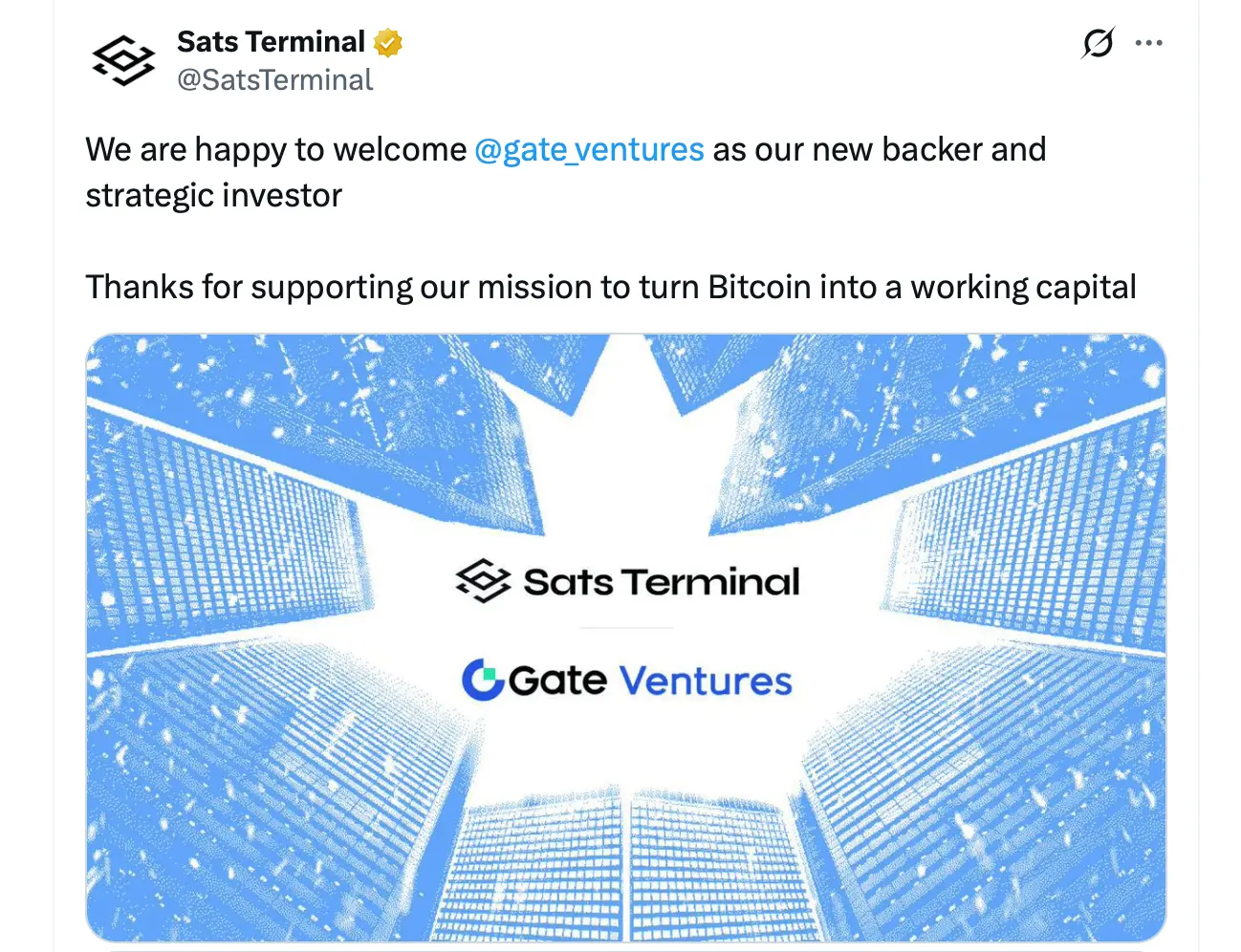 Gate Ventures Backs Sats Terminal as Bitcoin Lending Tools Expand