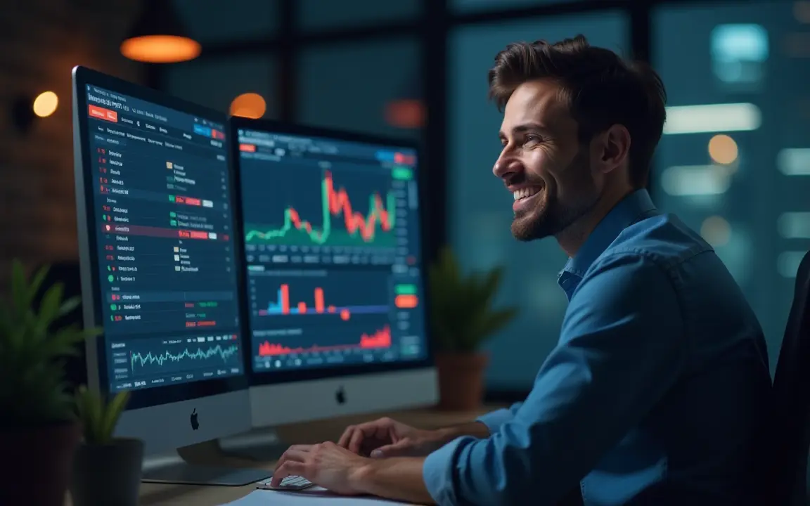 Analyst and Huge Trading Screens