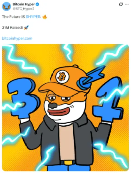 $HYPER X post announcing the $31M raised.