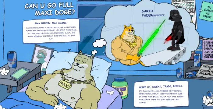 Maxi Doge branding artwork.