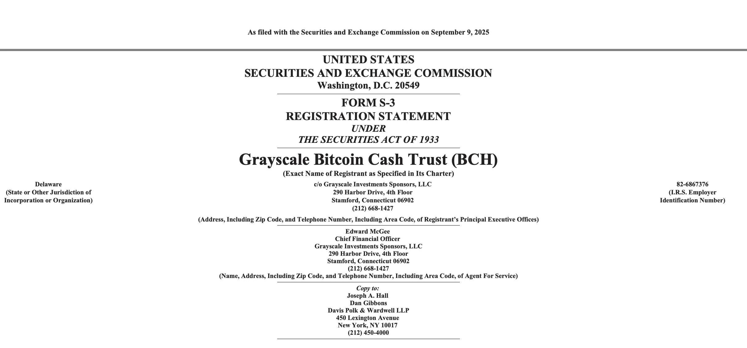 Trio Filing Day:Grayscale Advances BCH, LTC, HBAR TOWARDS Exchange Listings